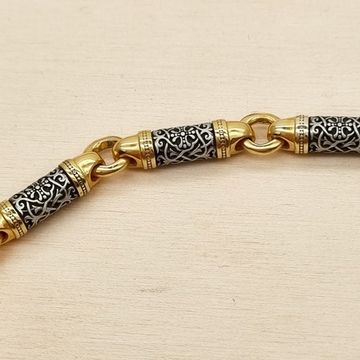 Браслет литой 4 мм. "Орнамент с крестом"