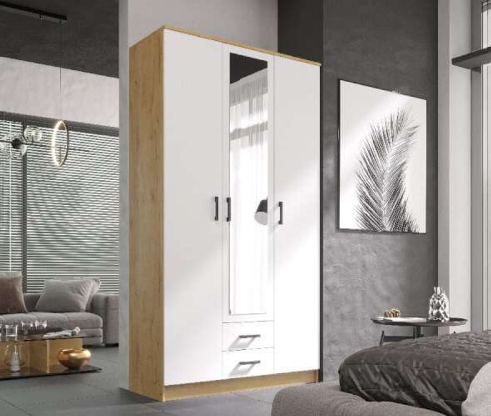 Шкаф Трио Дуб вотан/ Белый гладкий, 1200, 2200, 487  МФ ЭРА