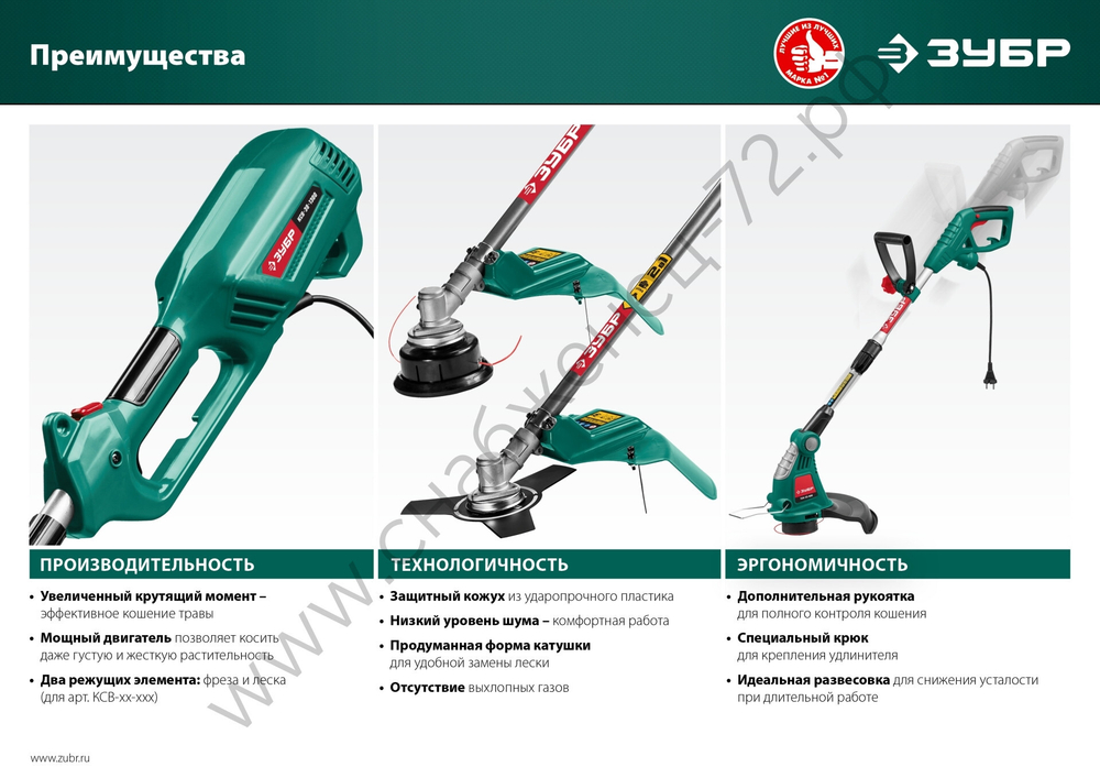 ЗУБР 1300 Вт, ш/с 38 см, сетевой триммер (КСВ-38-1300)