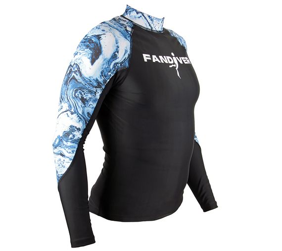 Гидрофутболка-рашгард FanDiver Marble мужская синий/черный