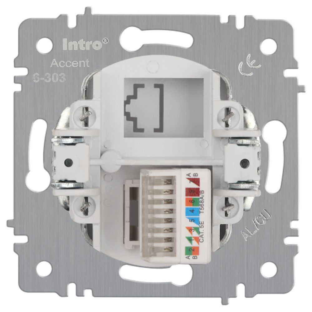 Розетка Intro Accent 6-303-01 информационная RJ45 IP20 СУ белый