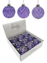 Набор винтажных стеклянных шаров Благородство 80 мм., синий-золото, 9 шт., Christmas DeLuxe (13047)