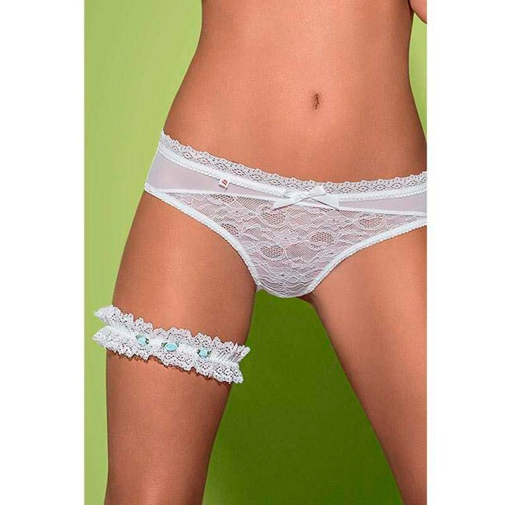 Подвязка на ногу, украшенная атласными розочками Swanita, SM (42-44) белая (Цвет: белый)