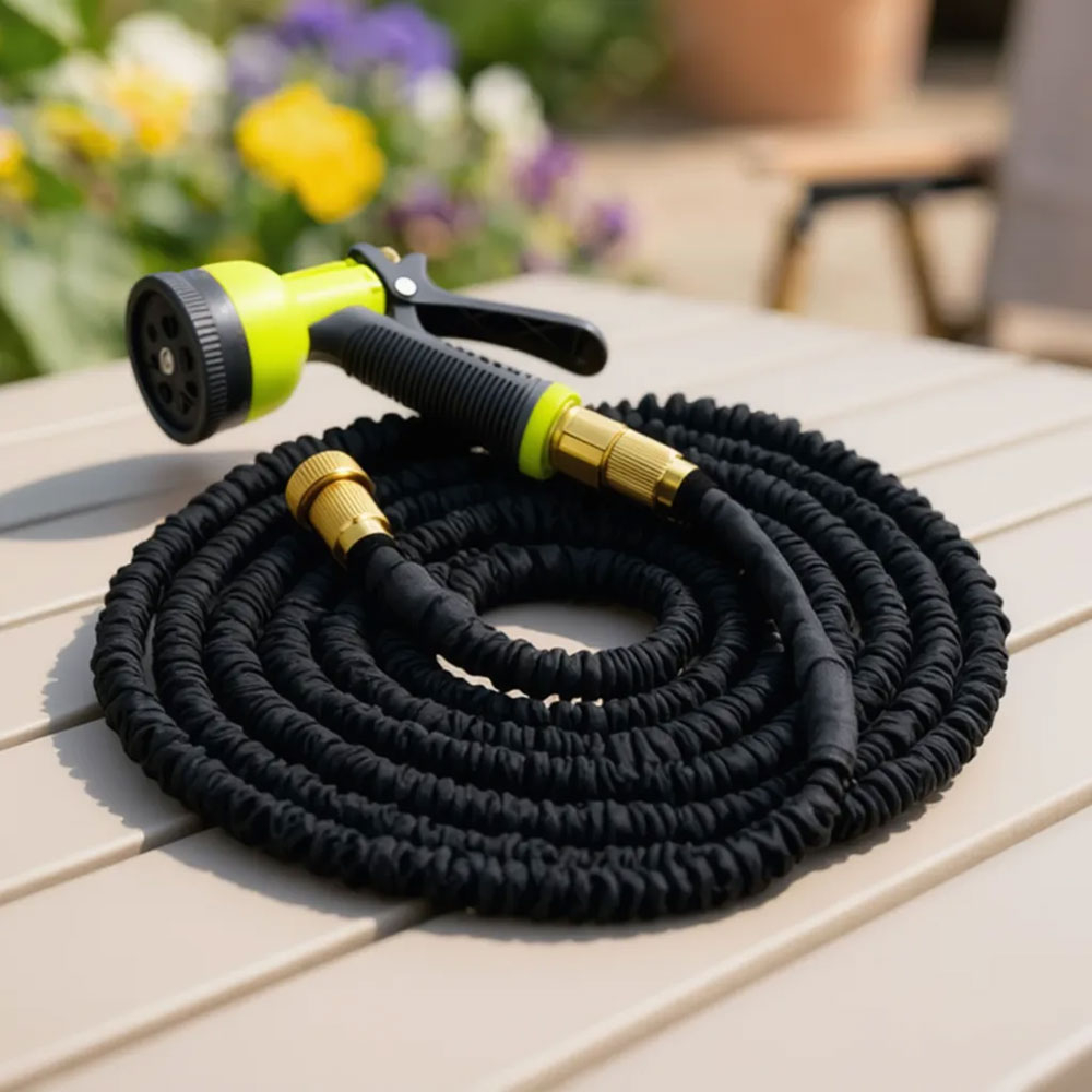 Шланг 15м растягивающийся, 8 режимов распыления, ТПЭ "Inbloom"