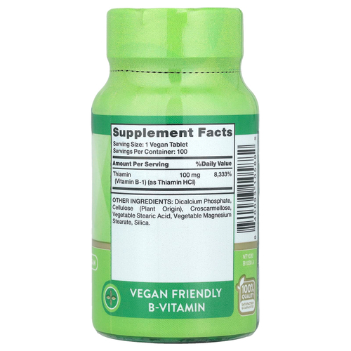 Nature's Truth, Витамин B-1, 100 мг, 100 таблеток