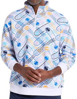 Мужская теннисная кофта Australian Open Quarter Zip Fleece - белый