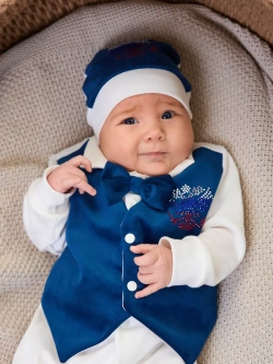 Комбинезон на выписку для новорожденного с триколором