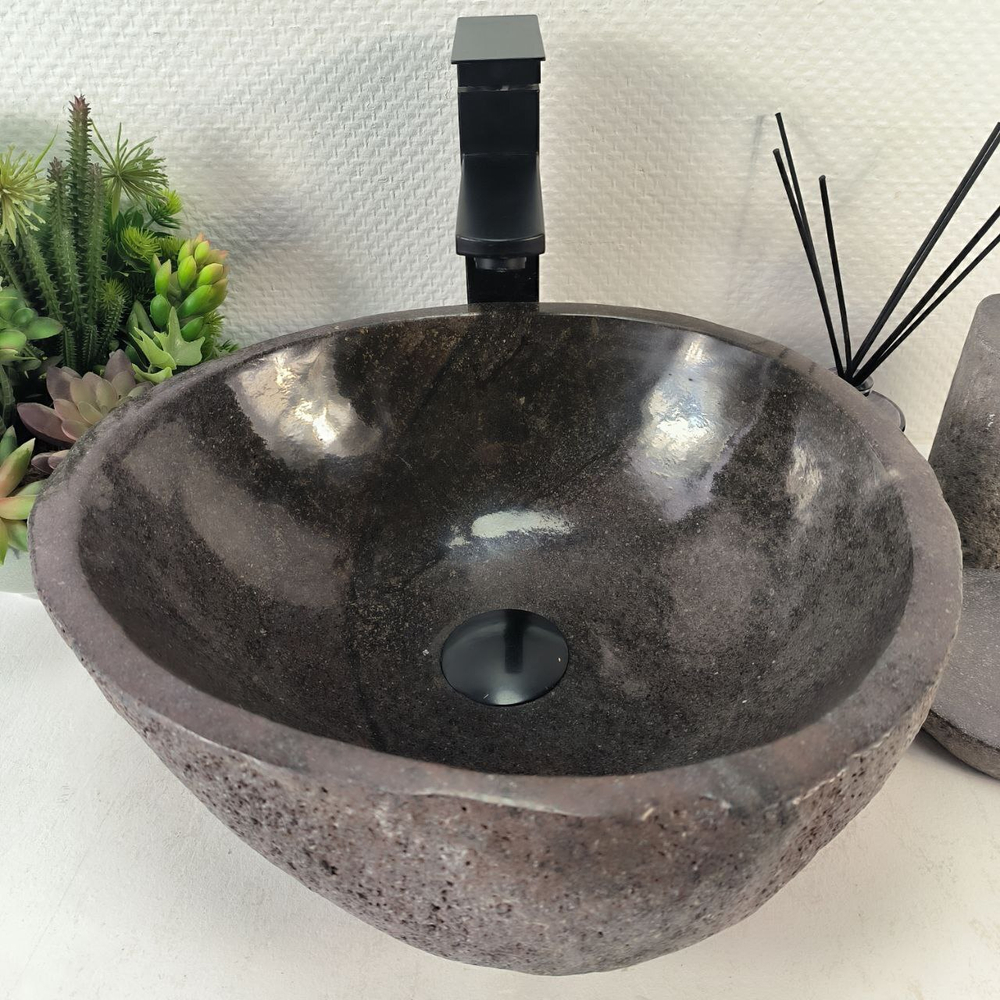 Раковина из речного камня RS-65265 39*35*15 0855