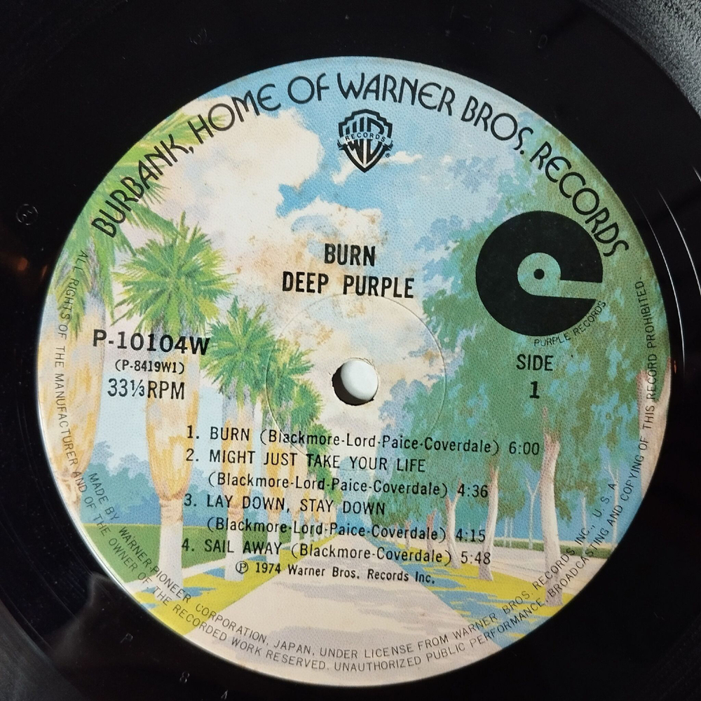 Винтажная виниловая пластинка LP Deep Purple Burn (Japan 1976) (Obi) Lay Down, Stay Down