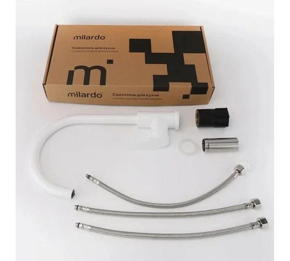 Смеситель для кухни, белый матовый, Rora, Milardo, RORWT0JM05
