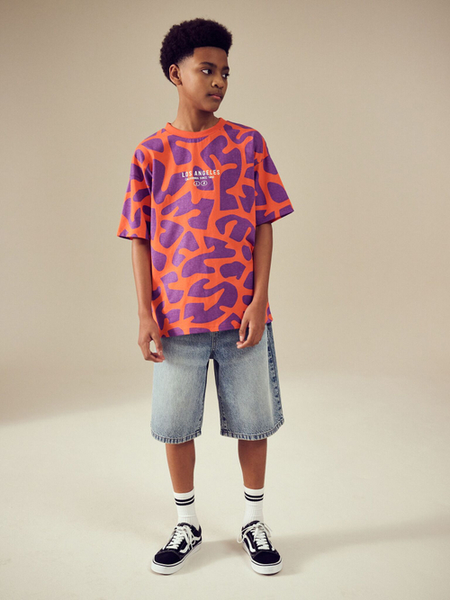 Футболка для мальчика Next AG3-604, Оранжевый, Фиолетовый