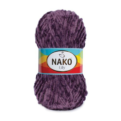 Лили (Lily) пряжа Nako 100%полиэстер 5х100гр/180м (3702 баклажан)