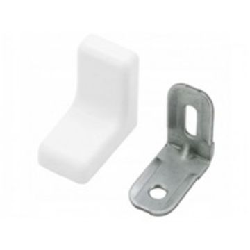 Стяжка угловая с заглушкой белый