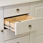 Комод, 148х43х79, Боцен, с ящиками, для одежды и игрушек, под телевизор, из массива дерева, белый, Dipriz