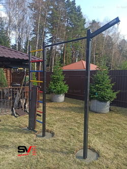 Монтаж уличной шведской стенки Sv Sport (3 вертикальных столба)