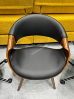 Стул JY1829 черный PU/орех