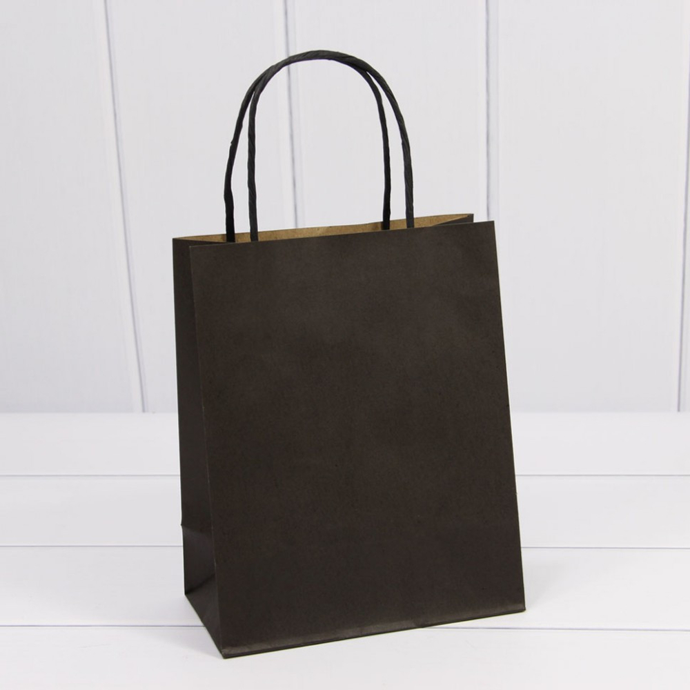 Пакет подарочный 18х23х10см (Черный, Крафт)