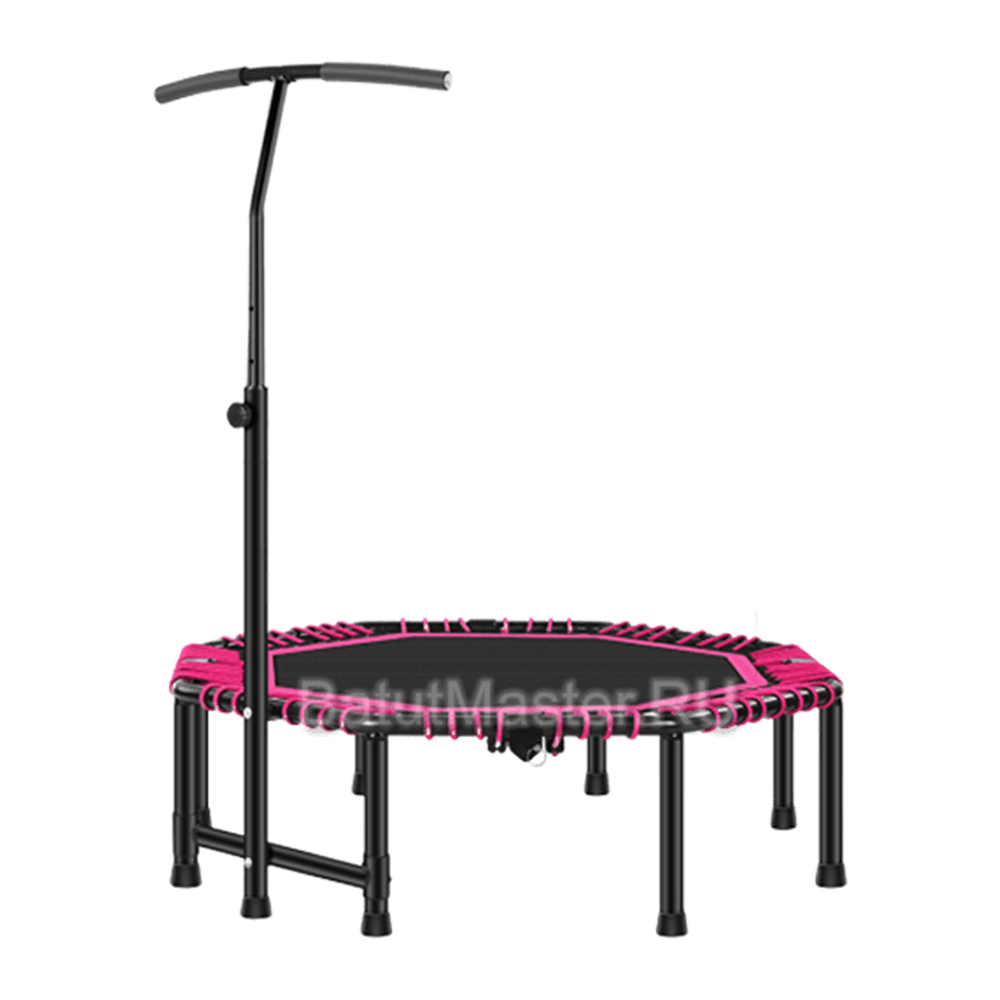 Каркасный батут с Т-образной ручкой, розовый, диаметр 4 фт, восьмиугольный