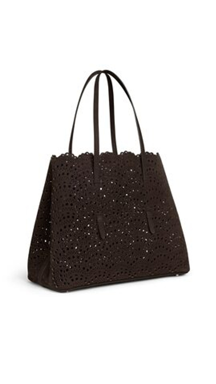 ALAÏA СУМКА MINA 37 ИЗ НУБУКА, ТЕМНО-КОРИЧНЕВЫЙ