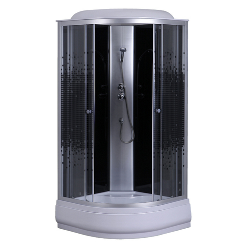 Душевая кабина Loranto 100х100х215 поддон 25см, мозаичный узор, прозрачное стекло 4мм, профиль хром (CS661025K100)