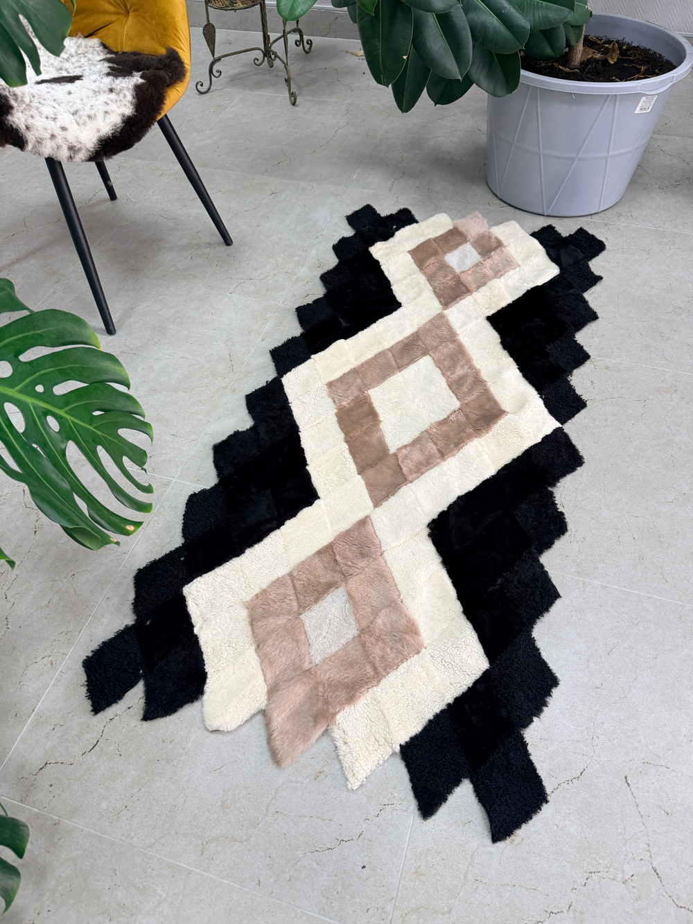 Покрывало меховое ковер из шкуры овчины