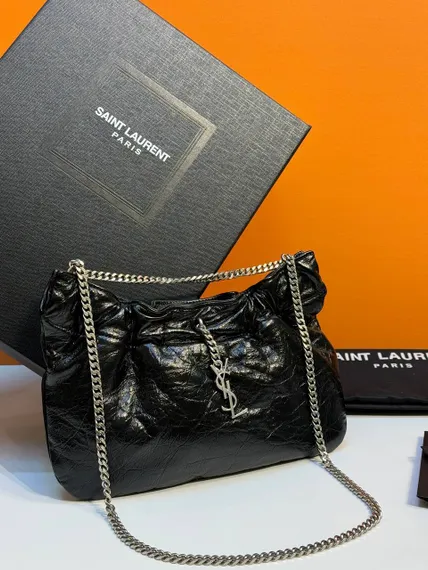 Кожаная сумка-хобо Saint Laurent Pacpac черный