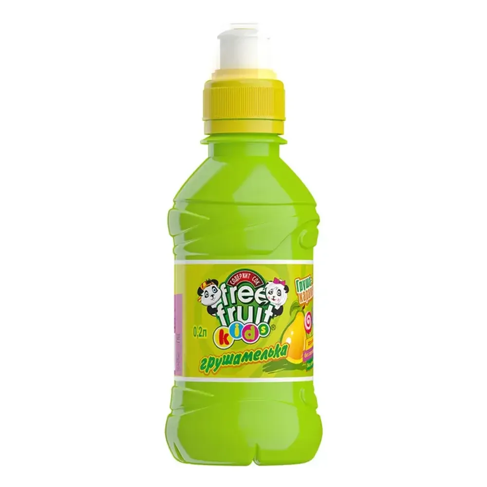 Напиток безалкогольный негазированный "Грушамелька" ТМ Free Fruit kids", ПЭТ 0.2л