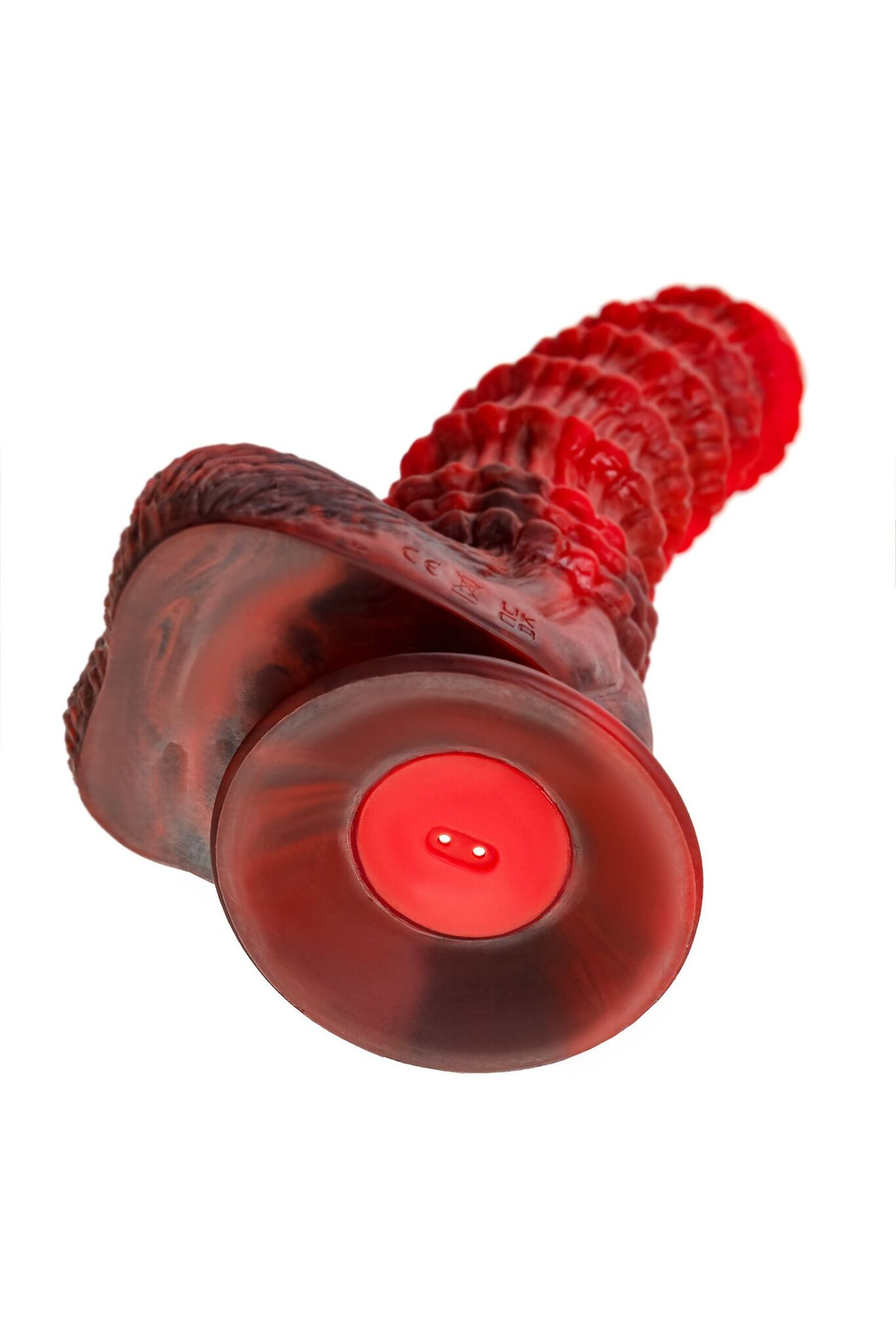 Силиконовый вибратор Monster Tops - 27 см. (Цвет: красный с черным)