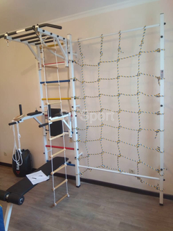 Монтаж шведской стенки Sv Sport с канатным лазом в бетонные, кирпичные стены