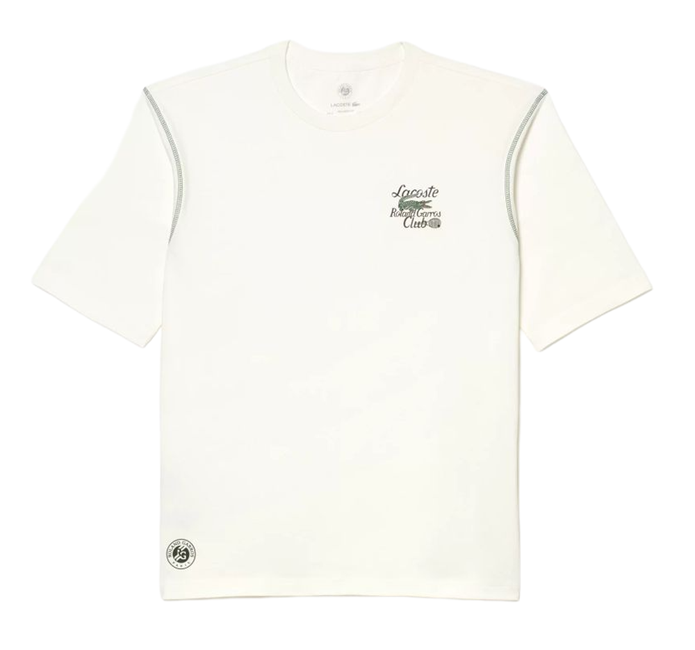 Мужская теннисная футболка Lacoste Sport Roland Garros Club Edition Logo T-Shirt - white