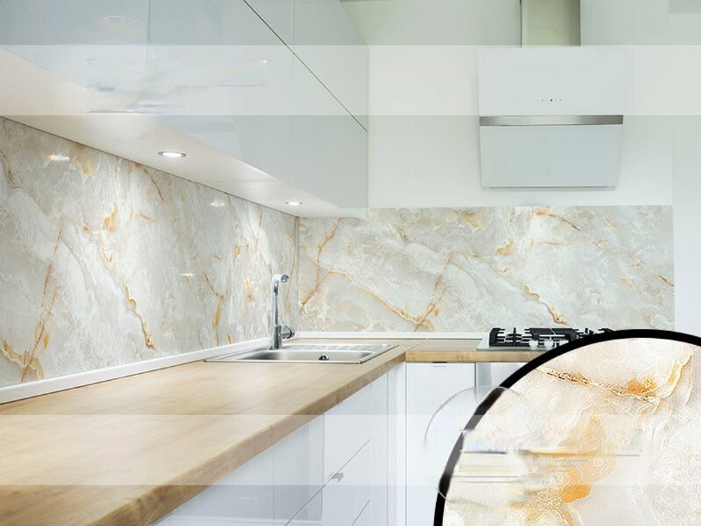 Кухонный фартук Гранит бежевый (Ф-285) 3000х600 мм