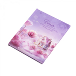 Блокнот в футляре, 12,5 см * 16,0 см, 7БЦ, Alingar, ламинация, замочек, линия, 45 л., "Домик в розах", сиреневый