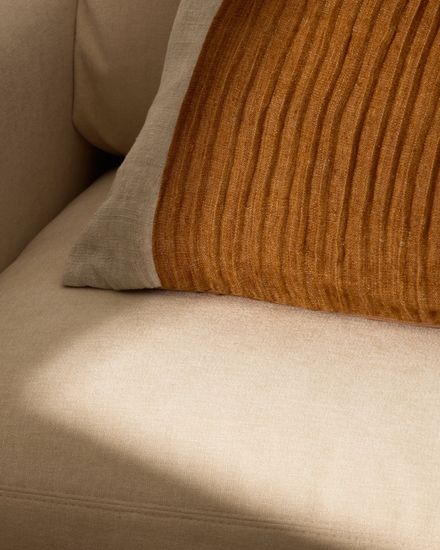 Чехол для подушки Zoren из льна горчичного цвета 50 x 50 см