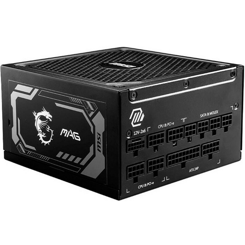 Блок питания MSI 1000W MAG A1000GL PCIE5, модульный, 135mm, PCIe Gen 5.0, 80 PLUS Gold (306-7ZP9B11-CE0)