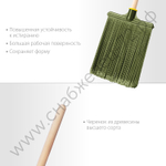 СИБИН плоская на деревянном черенке, 320х255мм, распушенная,гибкая, полипропилен, коническое резьбовое соединение, пластиковая метла (39224-1)