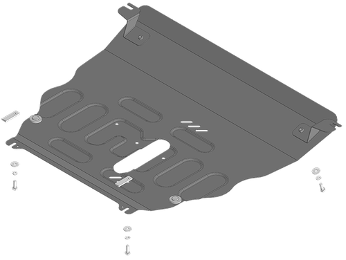 Защита картера двигателя и КПП (2 мм, сталь) для Chevrolet Captiva 2019- Motodor.73002