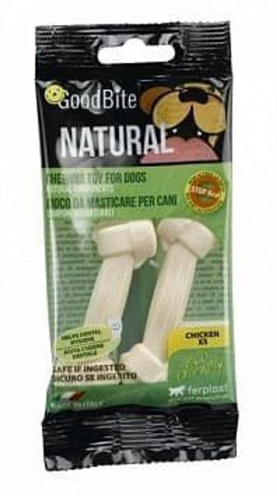 Игрушка-кость GOODB NAT BAG POLLO XS вкус курицы, 15g x2 (в индивидуальной упаковке)