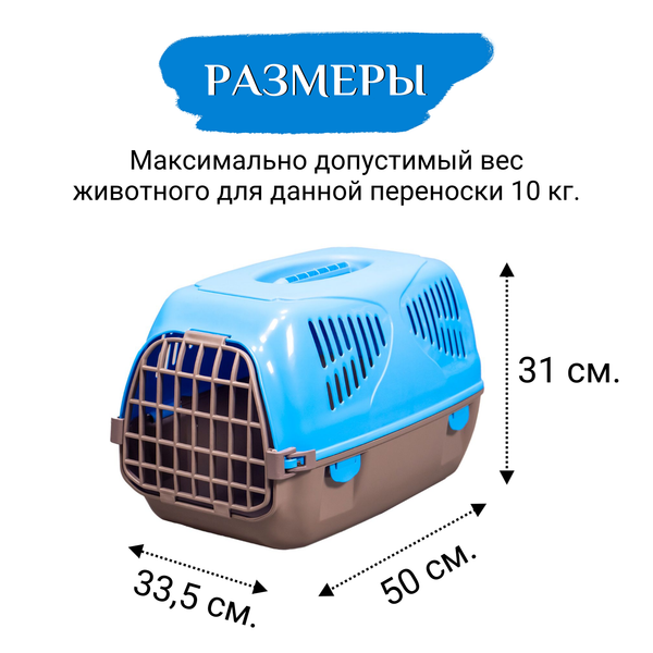 Переноска MPS SIRIO LITTLE 50х33,5х31h см, голубая