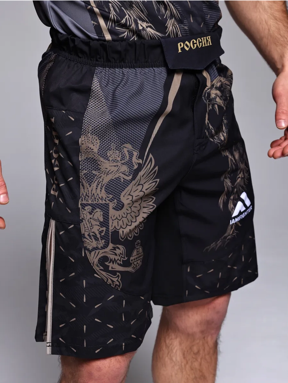Спортивные шорты мма Россия с гербом для единоборств