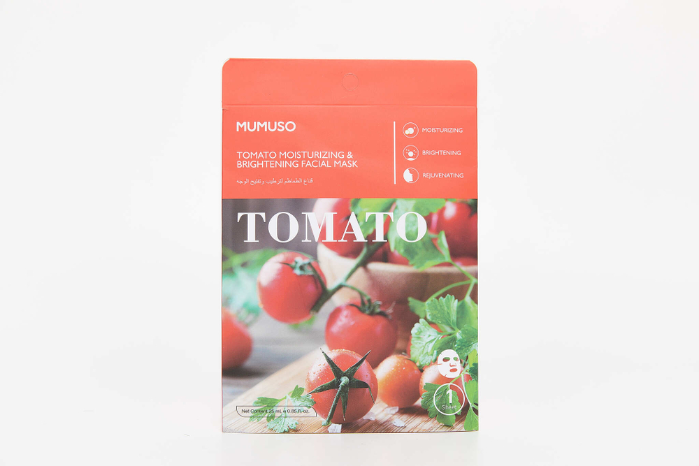 Маска для лица Mumuso Томатная увлажняющая и осветляющая