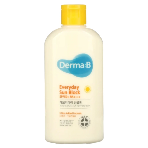 Derma:B Everyday Sun Block SPF50+ PA++++ ламеллярный солнцезащитный лосьон для лица и тела