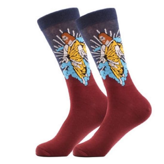 Носки "Иисус в облаках. Второе пришествие" р-р 38-45 (бордовый)