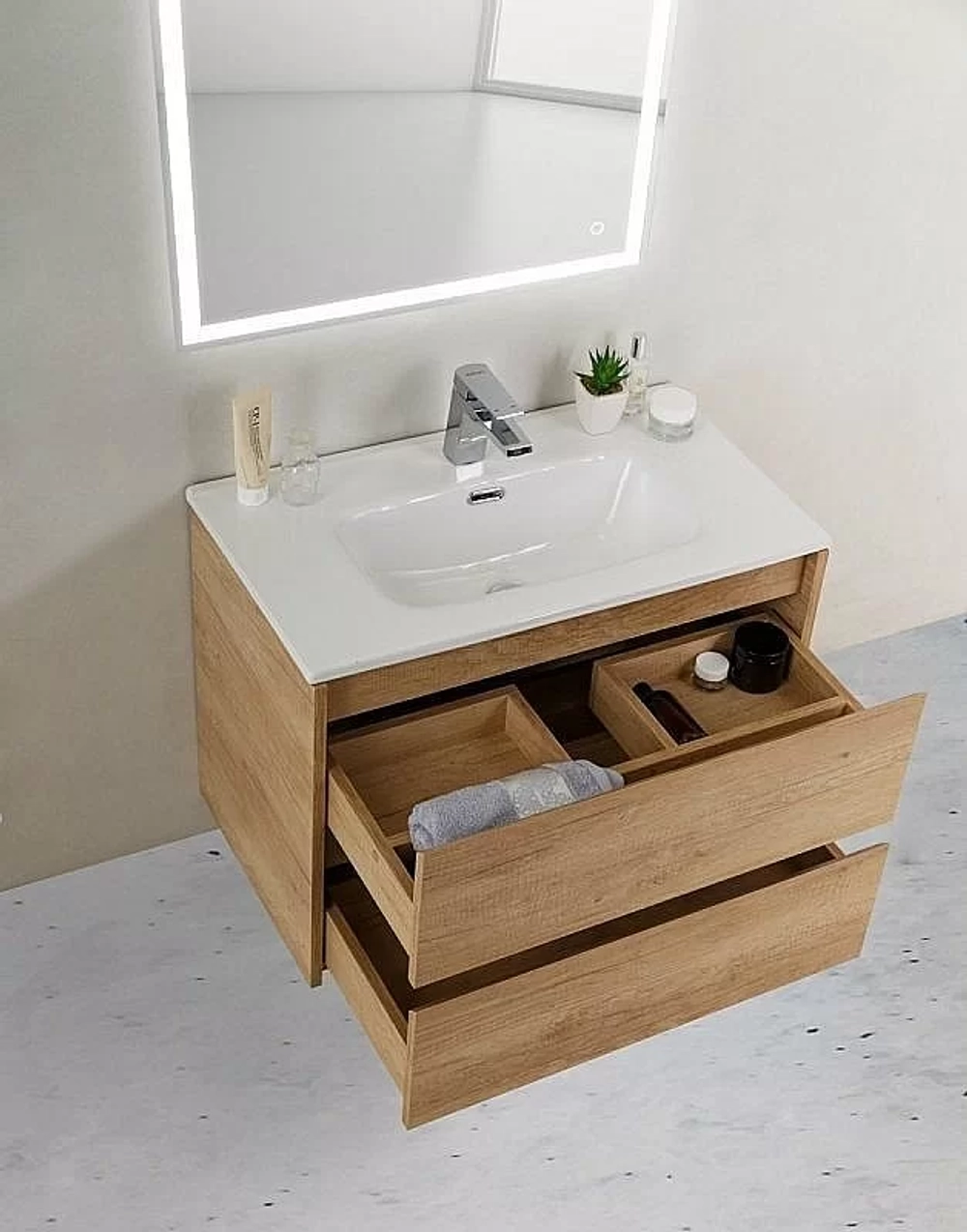 Тумба с раковиной BelBagno KRAFT 39-2C SO 80 Cemento Grigio