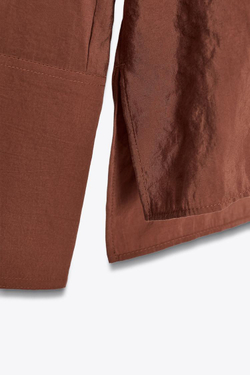 ZARA РУБАШКА ИЗ СТРУЯЩЕЙСЯ ТКАНИ — ZW COLLECTION, КАРАМЕЛЬНЫЙ