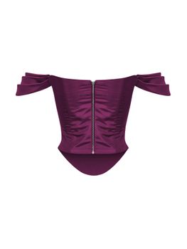 Драпированный топ из тафты со спущенными рукавами