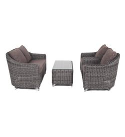 "Кон Панна" лаунж-зона из искусственного ротанга, цвет графит