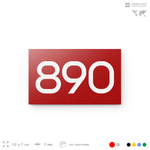Номер на дверь 890, табличка на дверь для офиса, квартиры, кабинета, аудитории, склада, красная 120х70 мм, Айдентика Технолоджи