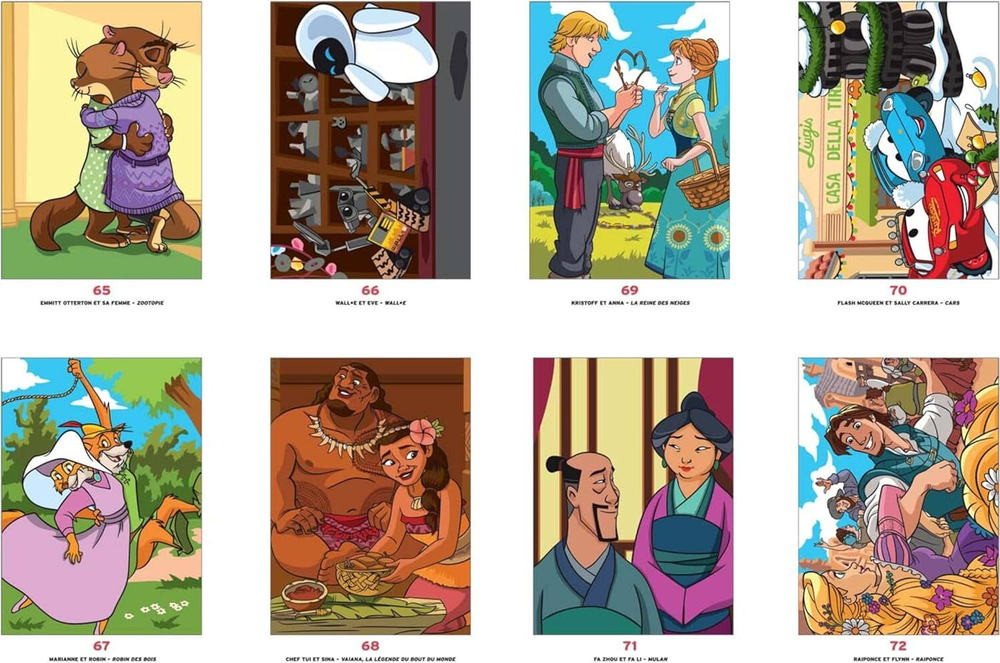 Раскраска по номерам Coloriages mysteres Disney - Love Stories, 128стр.