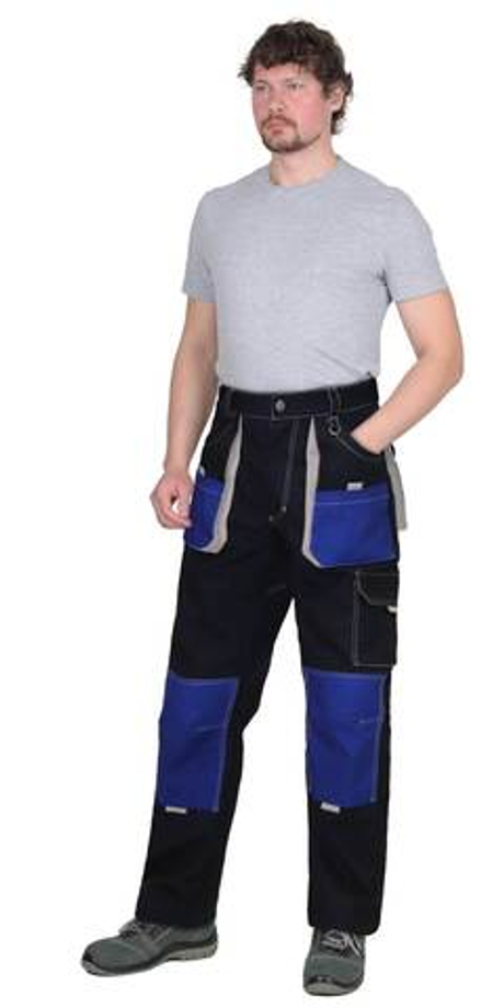 Брюки "Двин" синие с васильковым и молочной отделкой