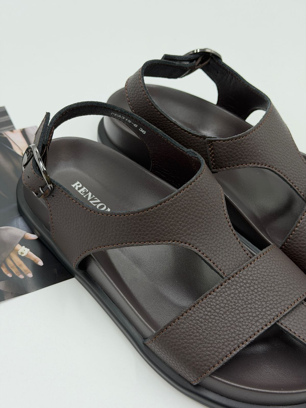 Босоножки женские натуральная кожа арт. PEA 315-6 цвет "коричневый"